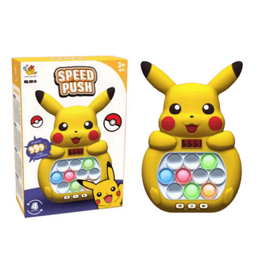 PI-KACHU FAST PUSH GAME, CUTE ANIME POP FIDGET LIGHT UP BUBBLE HANDHELD GAME TOYS ELECTRONIC QUICK PUSH GAME FIDGET SENSORY TOYS GREAT BIRTHDAY GIFT FOR BOYS GIRL