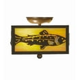 thumbnail image 6 of Meyda Tiffany 18958 Trout 2 Light 15" Wide Semi-Flush Square Ceiling Fixture - Bronze, 6 of 7