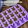 thumbnail image 3 of 2 Moldes Silicona Conejito Pascua para Chocolate,24 Cavidades,Molde para Galletas Conejito, Molde para Dulces de Gelatina de Conejo, Molde para Velas en Cubitos de Hielo, 3 of 5