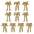 thumbnail image 1 of Pack Of 10 Gold Bows  Christmas Tree Decoration Bows  9 Inches (approximately 23 Cm) Long And 9 Inches (approximately 23 Cm), 1 of 7