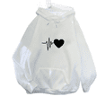 thumbnail image 2 of Hoodie for Women Plus Size Solid Color Long Sleeve Sweaters for Women Hooded Pocket Top Hooded Pullover Sweatshirts Blouse, 2 of 6