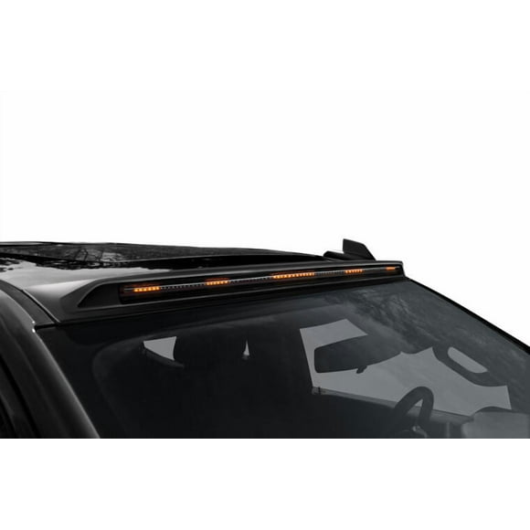 Auto Ventshade Marqueur de Toit 898123-GBA Aerocab Pro; Barre Lumineuse Continue Direct Fit; LED Ambré; Simple; Boîtier Noir; Oléfine Thermoplastique Colorée; avec Matériel de Montage