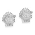 thumbnail image 6 of 14k White Gold Beaded Scallop Shell Post Earrings, 6 of 7