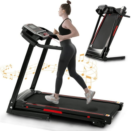 Folding Treadmills for Home - 3.5HP Portable Foldable with Incline, Electric Treadmill with 12 Preset Programs, Indoor Workout Treadmills