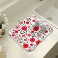 thumbnail image 4 of Yayeee Dish Drying Mat for Kitchen Counter 16" x 18" Microfiber Super Absorbent Coffee Decorative Pad, Pink Floral, 4 of 9