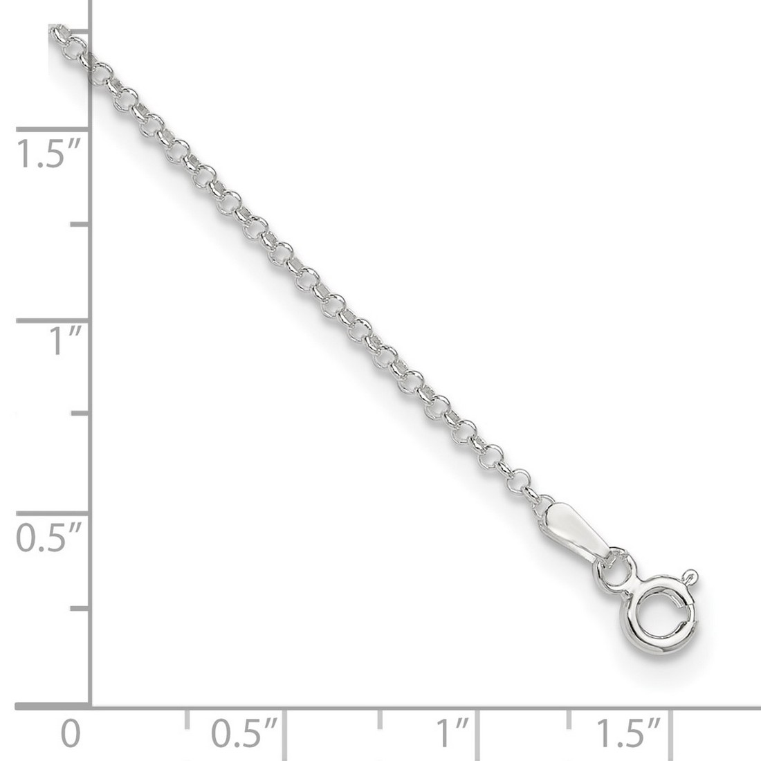 925 Sterling Silver Lobster Claw Closure 1.5mm Rolo Chain Anklet 9 Inch Spring-Ring Anklet for Women and Men