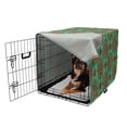 thumbnail image 2 of Turquoise Dog Crate Cover, Eastern Oriental Pattern of Mandala Traditional Geometric Art, Easy to Use Pet Kennel Cover for Medium Large Dogs, 35" x 23" x 27", Green Red Yellow, by Ambesonne, 2 of 6