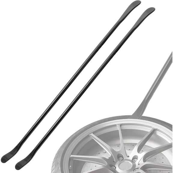 2 PCS Tire Mount and Demount Iron, Semi Truck Tire Changing Tools, Tire Bars for Semi Tires, Tire Changing Removal Tool for Tubeless Tires, Heavy Duty Tire Bar Set, 38 Inch x 4/5 Inch, Black