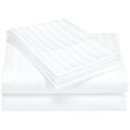 thumbnail image 2 of Fresh Linen Collection 1800 Super Soft & Wrinkle Free Luxurious Stripe 6-Piece Sheet Set (Full, White), 2 of 2