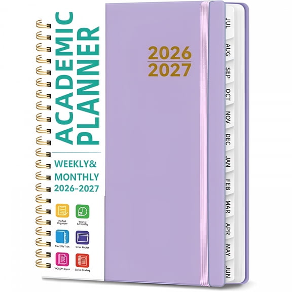 CCOCC 2026-2027 Monthly Planner, Jan 2026 - Dec 2027, Large Size (8.5" X 11"), Agenda, Calendar, 24 Month Tabs, Flexible Plastic Cover, 100 Gsm Thick Paper,