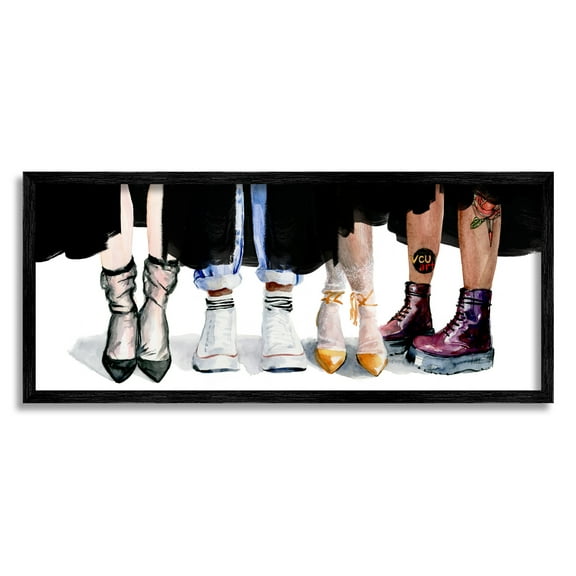 Stupell Industries Trendy Fashion Shoes People Beauty & Fashion Painting Black Framed Art Print Wall Art