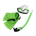 thumbnail image 2 of Conjunto de esnórquel shamjiam Aletas Gafas Equipo de equipo Vista amplia Máscara de buceo Tubo de respiración Verde Talla UE 25to30, 2 of 8