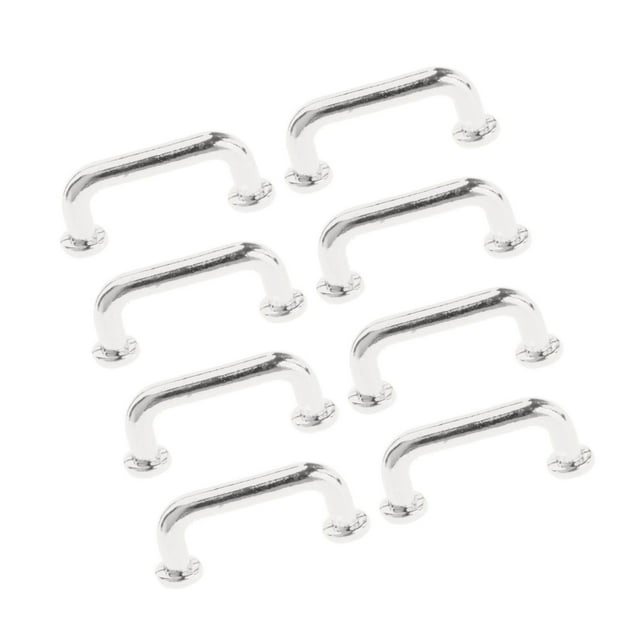 1:12 Mini Poignées d'Arche de Maison de Poupée Boîte à Bijoux Forme pour Portail Placard Petit 8 Pcs Argent