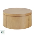 thumbnail image 6 of Walker Edison Modern Easy Assembly Oak Veneer Round Coffee Table, White Oak, 6 of 14