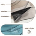 thumbnail image 6 of 2x3 Ft Entryway Area Rug, Turquoise Brown Kitchen Rug Runner Washable Floor Mat, Teal White Geometric Gradient Stripes Non Slip Indoor Door Mat Throw Carpet for Bathroom Living Room Bedroom, 6 of 8
