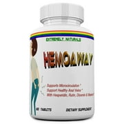 HEMOAWAY Natural Hemorrhoid Treatment & Pain Relief Tablets. Piles and Fissure Relief with Diosmin, Rutin, Hesperidin. 60 Tablets