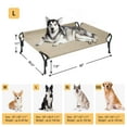 thumbnail image 4 of Veehoo Cooling Elevated Dog Bed with Guardrail & Slope Headrest, Teslin Mesh, Large, Beige Coffee, 4 of 8