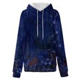 thumbnail image 6 of Women's Fall And Winter Printed Pullover Hooded Sweatshirt Long Sleeve Fashion Retro Floral Print Sweatshirt Drawstring Hoodie for Casual Outdoor Wear,Dark Purple,3XL, 6 of 6
