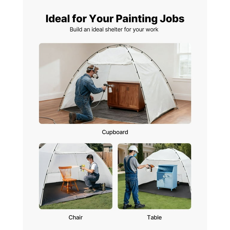 KFFKFF Portable Paint Booth Tent, 115.35 x 90.55 x 74 inch Spray