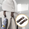 thumbnail image 3 of Gancho Universal para Reposacabezas de Asiento de Coche, 2 Pcs, Cuero Sintético Metal, Marrón Oscuro, 6.61"x1.81", 3 of 7