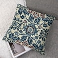thumbnail image 7 of nygtbtfer Blue White Pillow Set of 2, Persian Carpet Design Decorative Throw Pillows Linen Farmhouse Cushion Pillow Covers for Sofa Couch Outdoor Decor White, 7 of 7