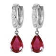 thumbnail image 2 of Galaxy Gold 14K White Gold 3.53 CTW Natural Diamonds and Ruby Hoop Earrings - July Birthstone - Passion & Protection - Fine Jewelry for Women, 2 of 2