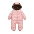 thumbnail image 2 of Krdevn Baby Boys Girls Snowsuit Winter Clothes Suit Hooded Jumpsuit Romper Bear Outfit Warm Coat Outwear Overcoat,Fall Clothes,Size:2-3 Years, 2 of 9