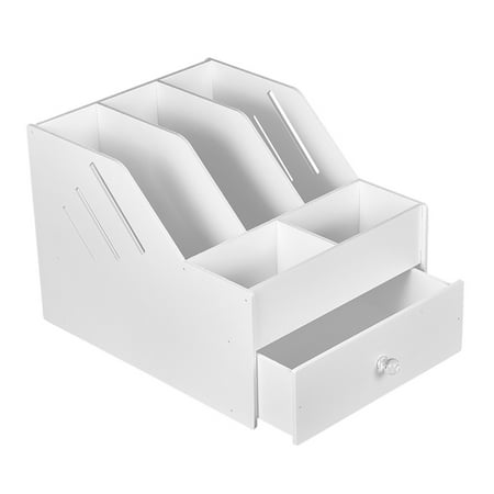 Book Magazine Holder Desk Organizer Stationery Storage Stand Shelf