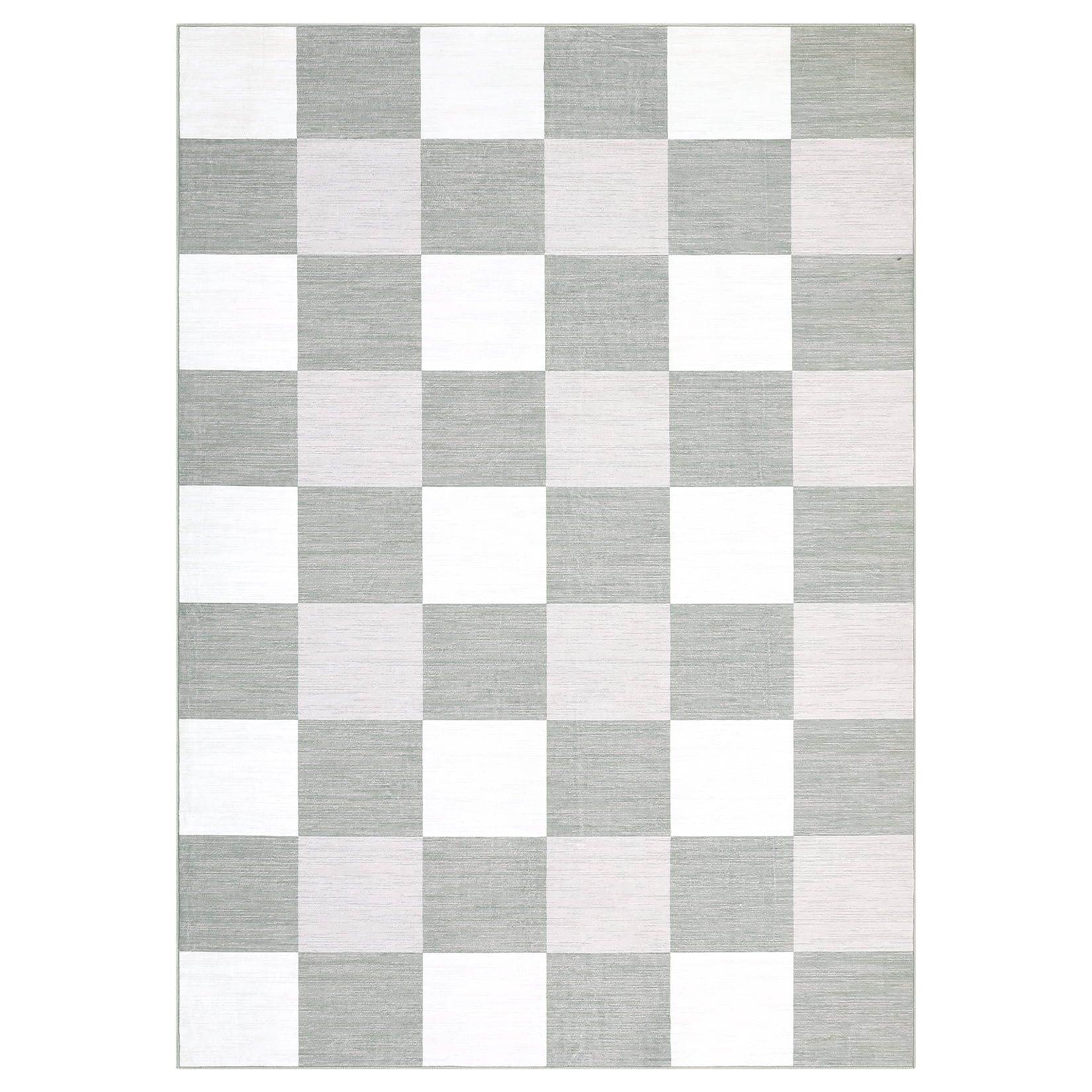Garvee 10' x 13' Large Area Rug Modern Plaid Rug Checkered Rug Soft Non-Slip Low Pile Rugs for Living Room Bedroom, Gray