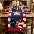 thumbnail image 4 of Cififendec 4th of July Star Table Runner, 72"×13", White Base Red Blue Dining Scarf, 250th Anniversary Home Ornament for Indoor Kitchen & Casual Dining Table Decor, 4 of 5