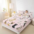 thumbnail image 4 of Homewish Kawaii Dog Lover Twin Sheet Sets for Kids, Pink Cartoon Dalmatian Twin Fitted Sheet, Funny Pug Animal Flat Sheet, Luxury Bedroom Decor, 3-Piece, 4 of 7