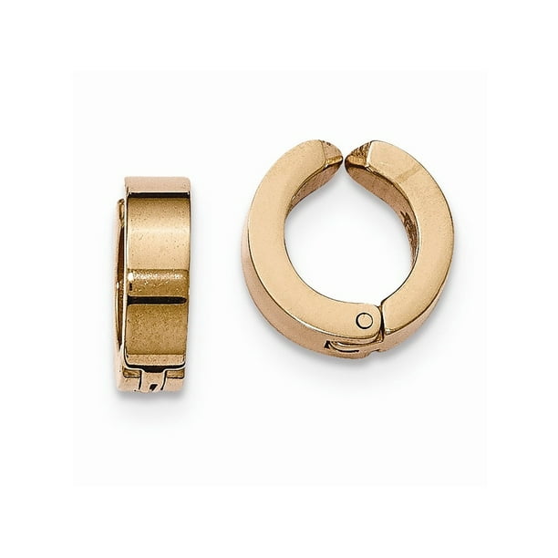 Primal Steel Stainless Steel Polished Rose IP Clip Non Pierced Ear