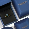 thumbnail image 5 of Gem Stone King 10K Two Tone Gold Persian Blue Moissanite Engagement Ring for Women | 0.58 Cttw | Octagon 6X4MM | Gemstone Birthstone | Size 6, 5 of 6