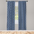 thumbnail image 4 of Ambesonne Anchor Window Curtains, Nautical Motif Around, Each 28" W x 84" L, Dark Sky Blue and White, 4 of 4