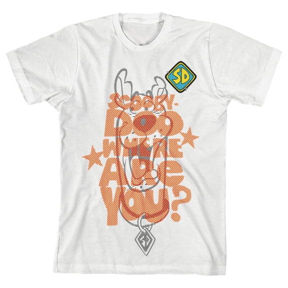 Scooby-Doo Where Are You? Youth Boy's White T-Shirt-Medium