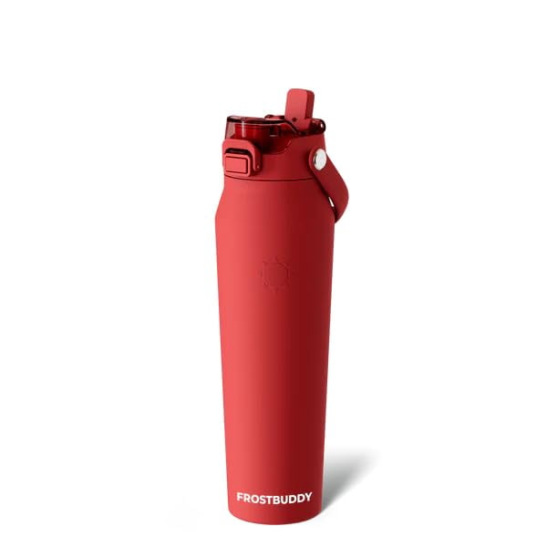 Frost Buddy Botella De Agua Aislada De 32 Oz Con Pajita Y Tapa Para Chupete | Acero Inoxidable A Prueba De Fugas | Frío Las 24 Horas | Portavasos A Prueba De Sudor | Ideal Para Gimnasio, Viajes, Depor