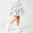 thumbnail image 5 of Girls Ruffle Tiered Skorts - Elastic Waist Flowy Skirt with Shorts - Lightweight Comfy Versatile Daily Short Skirts,7-8 Years, 5 of 8