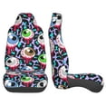 thumbnail image 2 of LAKIMCT Leopard Print Eyes Car Seat Covers Vehicle Front Seat Covers Universal Fit Seat Protector, 2 of 9