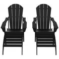 thumbnail image 4 of Polytrends  Laguna Hdpe All Weather Outdoor Patio Foldable Adirondack Chairs With Ottomans (5-Piece Set) Black, 4 of 5