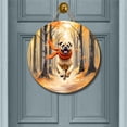 thumbnail image 2 of Welcome Fall Bullmastiff Strolling Through the Autumn Maple Forest Round Wood Sign Dog Lover Hanging Wall Home Decor - 12012, 2 of 5