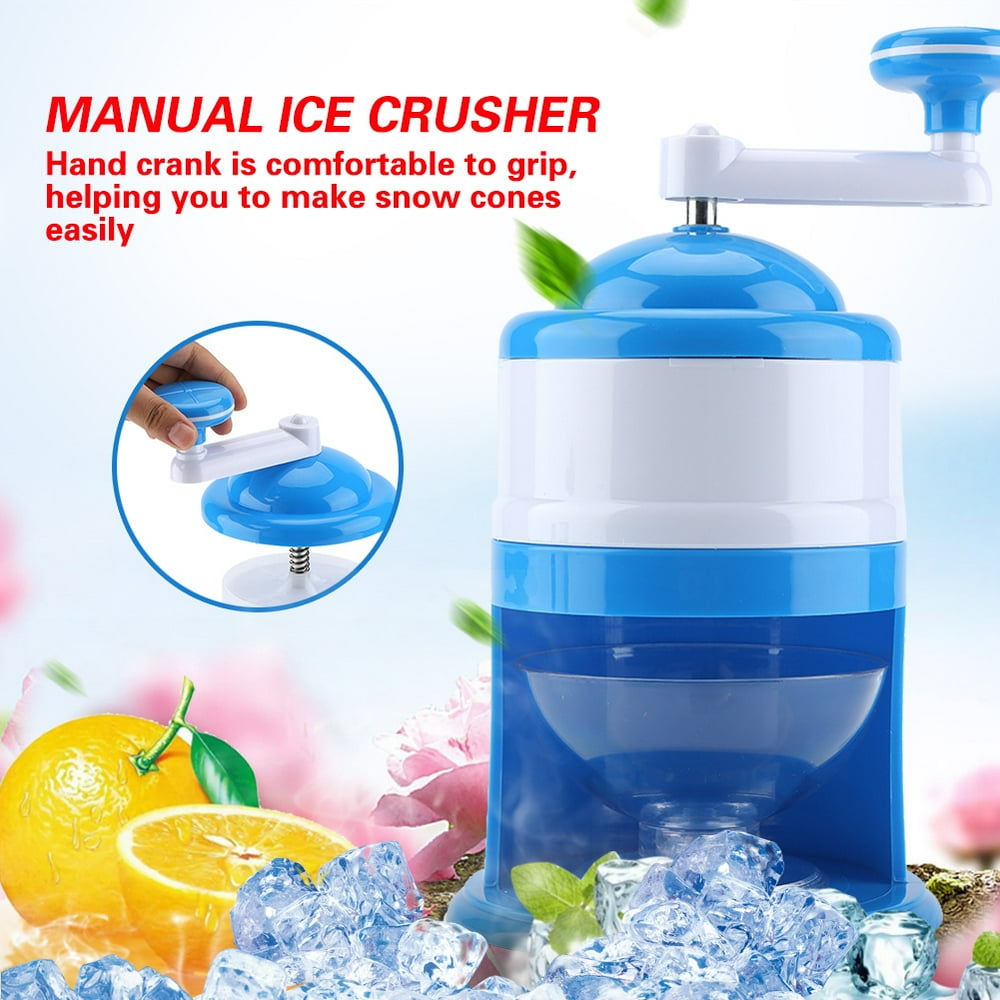 LYUMO Portable Hand Crank Manual Ice Crusher Shaver Snow Cone Maker