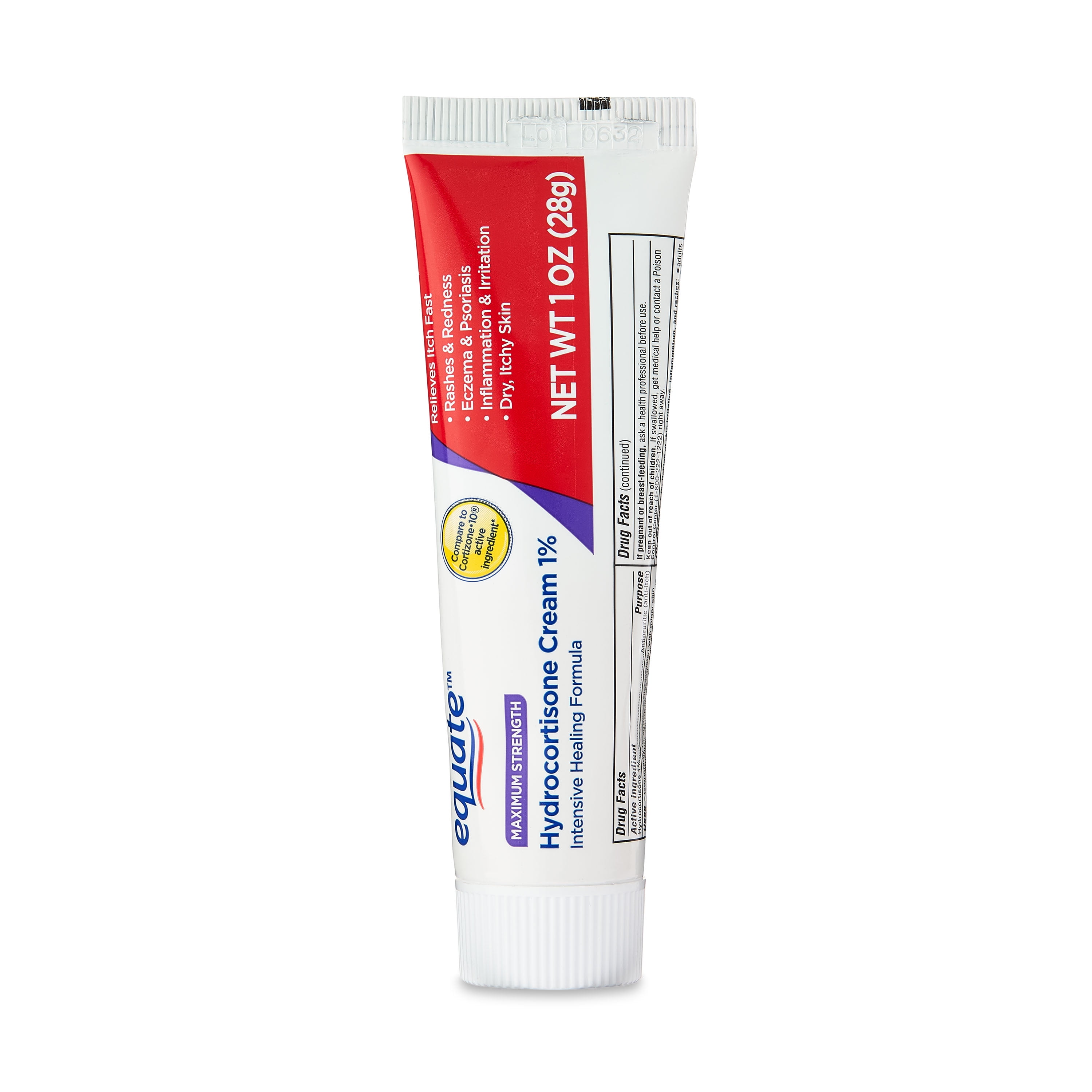 Equate Maximum Strength Anti Itch Hydrocortisone Cream 1% Intensive Healing Formula, 1 oz, Compare to Cortisone.10® Intensive Healing Formula Active Ingredient