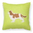 thumbnail image 2 of Carolines Treasures BB3749PW1818 Cavalier King Charles Spaniel Checkerboard Blue Fabric Decorative Pillow, 2 of 5