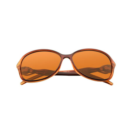 Women Large 59mm Polarized Rhinestone Arm Sunglasses - Dark Brown (100% UV