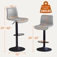 thumbnail image 2 of FIRAVOE Swivel Bar Stools Set of 4, Counter Height Bar Stools with Back, Adjustable Bar Stools 24" to 32", Gray Leather Kitchen Barstools Counter Stools Island Bar Chairs, 2 of 10