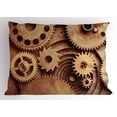 thumbnail image 1 of Industrial Pillow Sham Inside The Clocks Theme Gears Mechanical Copper Device in Steampunk Style Print, Decorative Standard King Size Printed Pillowcase, 36 X 20 Inches, Cinnamon, by Ambesonne, 1 of 2