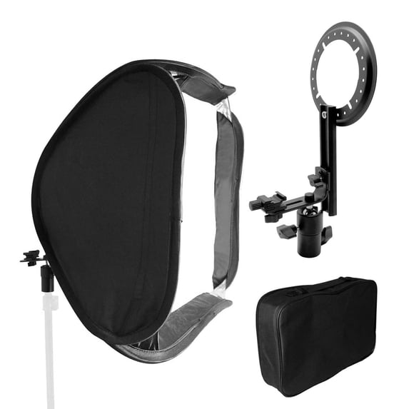 LS Photography Lighting Diffuser Soft box for Speedlite with Shoe Mount and Rotating Ball Head, WMT1388