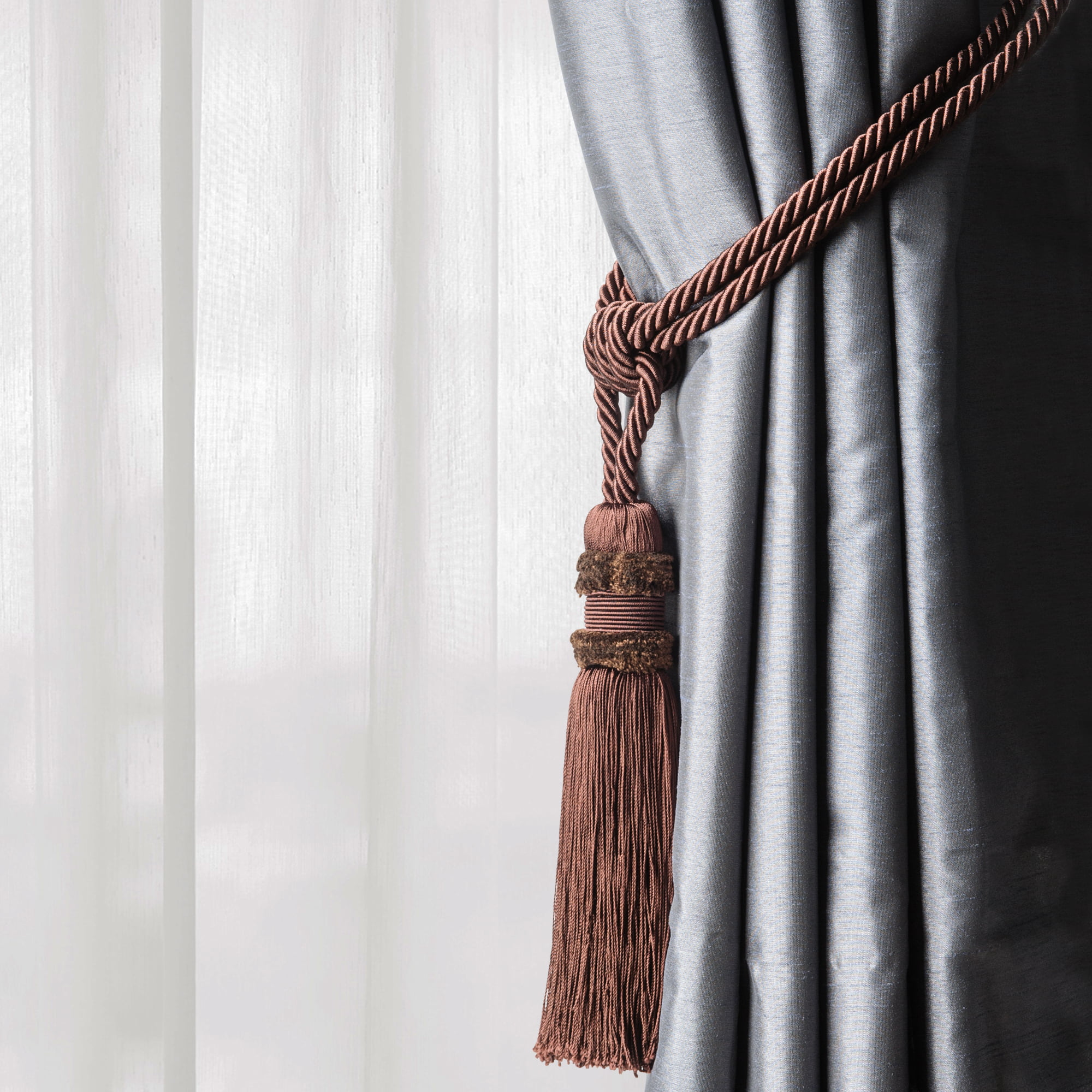 Curtain & Chair Tie Back-Adjustable 36"spread with 7"tassel in 9 Bright colors. 