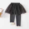 thumbnail image 3 of Uccdo 1-9T Girls Winter Warm Thicken Fleece Leggings Tulle Tutu Skirts Pantskirt Skinny Pants, Pack of 1, 3 of 8