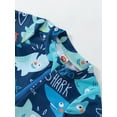 thumbnail image 4 of Gupgi 3-5T Baby Boys Rash Guard Swimsuit, Cute Shark/Tree Print Short Sleeve Zip Up Swimwear, 4 of 9